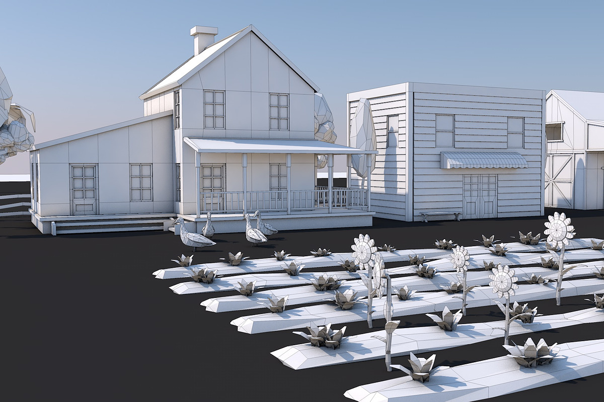 Low Poly Farm House and Animals Pack, an Architecture 3D Model by multimedia4ds (Photo 6 of 14)