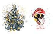 Christmas Trees Holiday Collection, a Seasonal Illustration by FleurArt (Thumbnail 5 of 6)