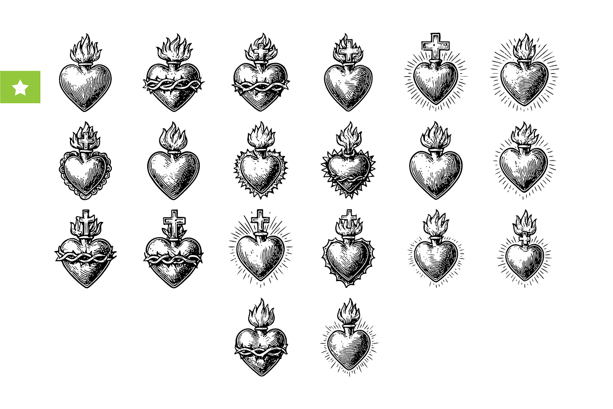 Vintage Sacred Heart, an Object Graphic by RT Studio (Photo 1 of 3)