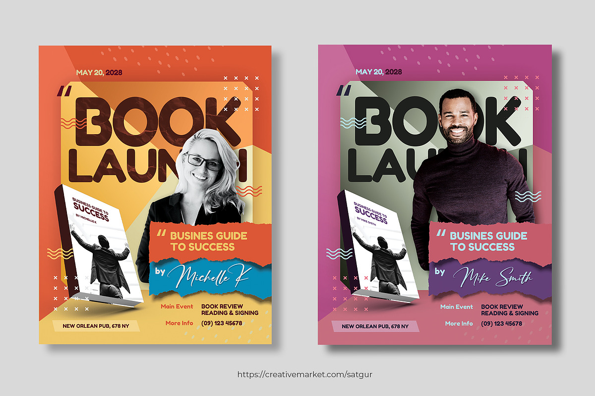 Book Launch Flyer Template, a Flyer Template by Satgur Graphic Design (Photo 5 of 7)