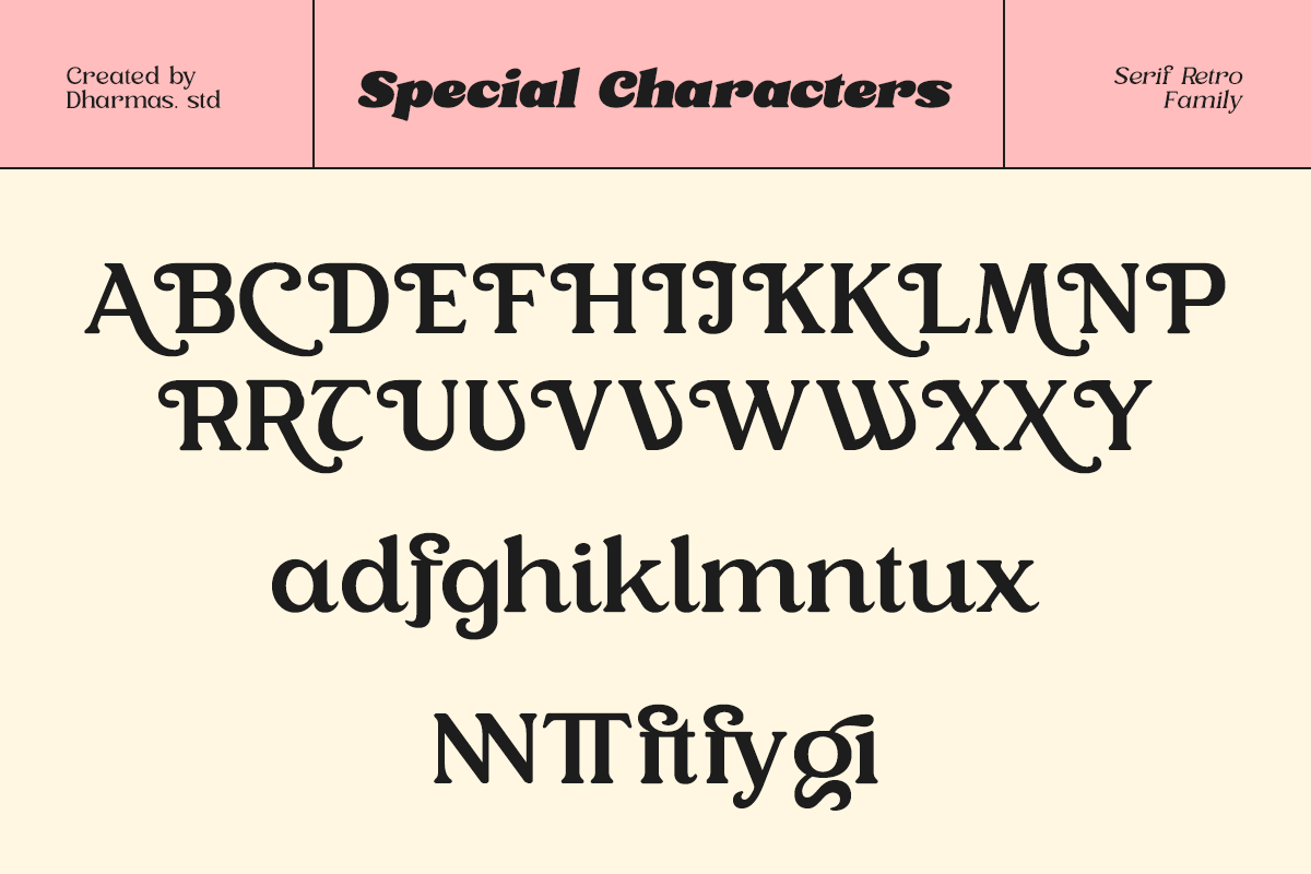 Jiftan - 12 Retro Family, a Serif Font by Dharmas Foundry (Photo 15 of 15)