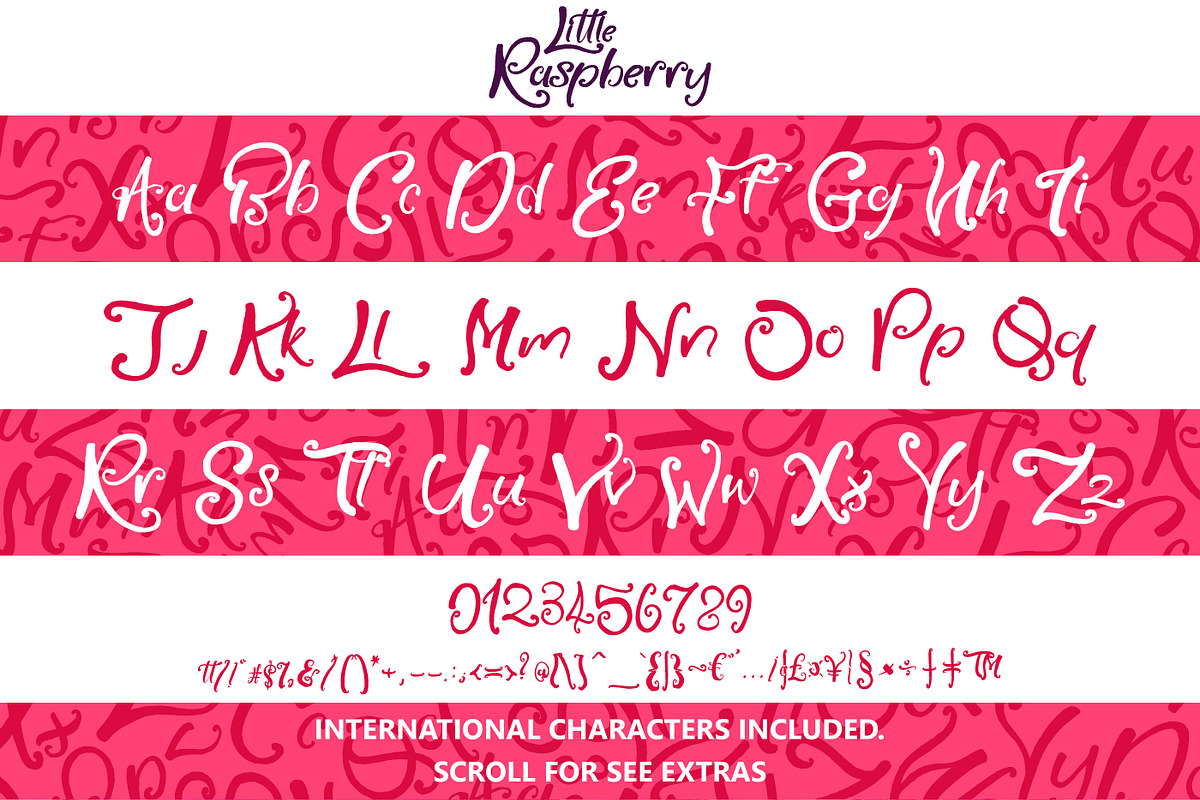 Little Raspberry Typeface+Extras, a Font by Yasir Ekinci (Photo 9 of 10)
