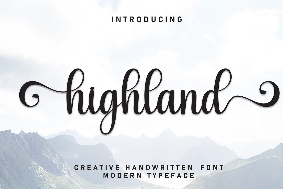 Highland | Script Font, a Handwritten Font by Scratchones (Photo 1 of 9)