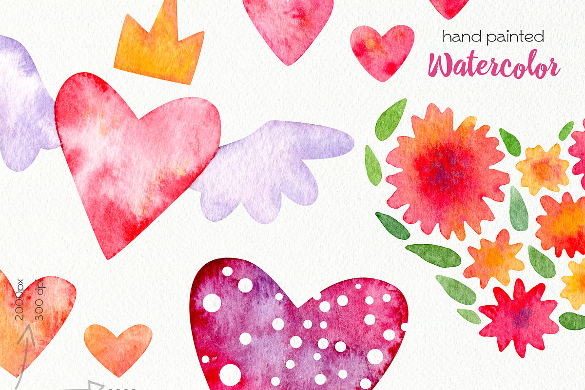 Valentines Day. Hearts, a Decorative Illustration by OllyKo Art (Photo 8 of 11)