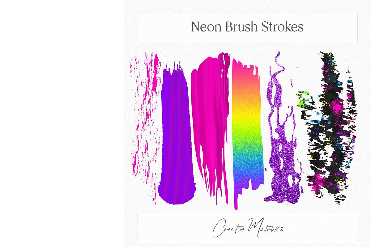 Neon Brush Strokes Clipart, an Object Graphic by Creative Matrix82 (Photo 4 of 5)