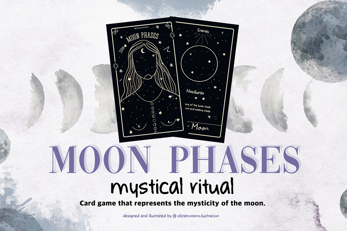 Moon phases mystical ritual cards, an Illustration by Cocoa studio by Eliza M (Photo 1 of 5)