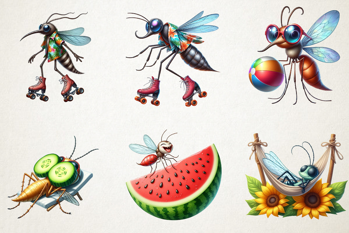 Summer Mosquitoes Clipart, an Illustration by RobertsArt (Photo 2 of 5)