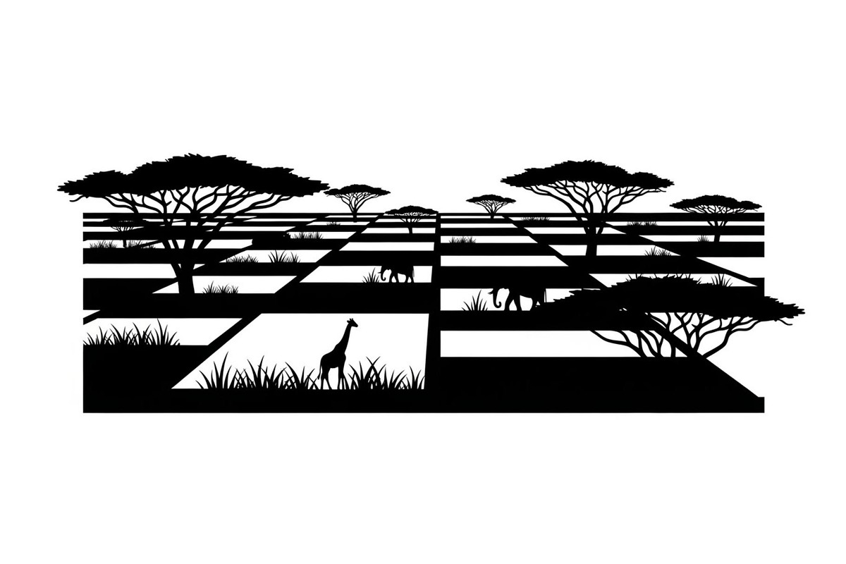 Abstract Savanna Scenery Silhouette, a Graphic by Artivon (Photo 5 of 13)