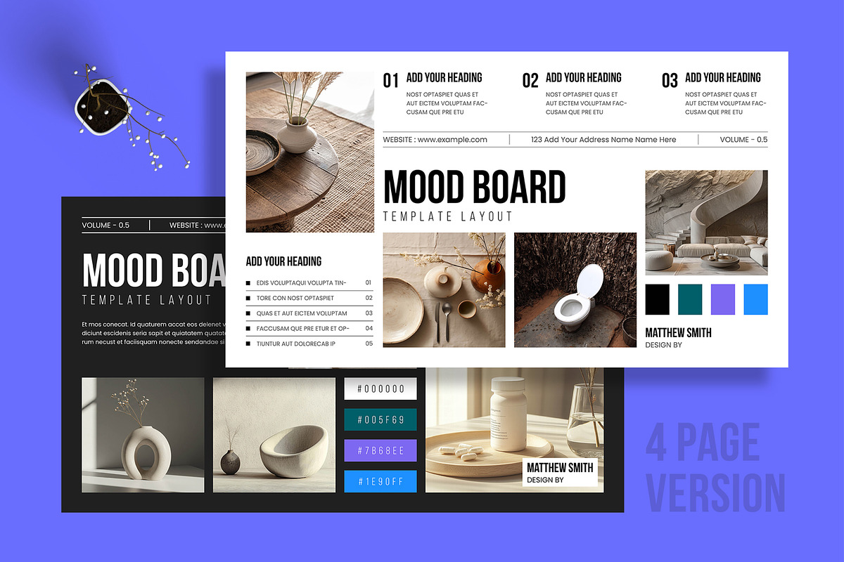 Modern Mood Board Presentation, a Presentation Template by MightyDesign (Photo 1 of 8)