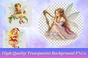 Watercolor Christmas Fairy Cliparts, a Seasonal Illustration by Ink Gallery (Thumbnail 5 of 9)