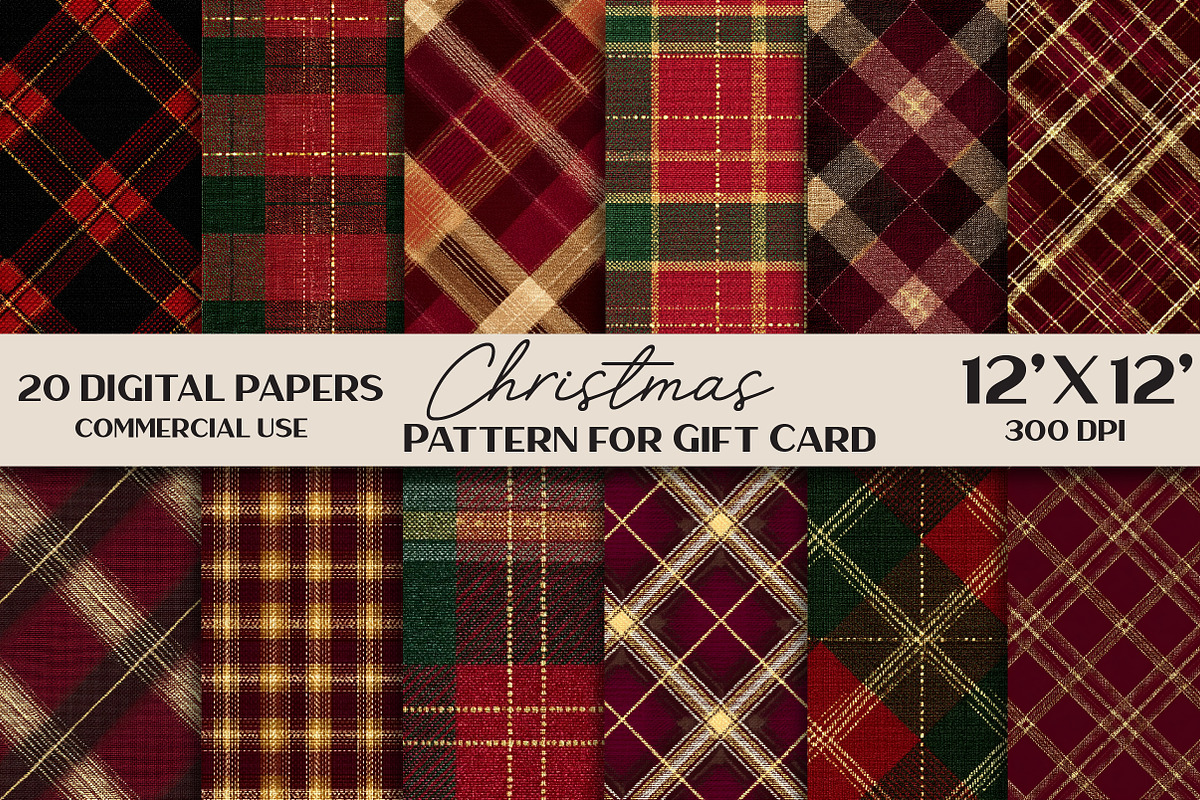 Christmas Pattern for Gift Card, an Illustration by Black Bird Studio (Photo 1 of 5)