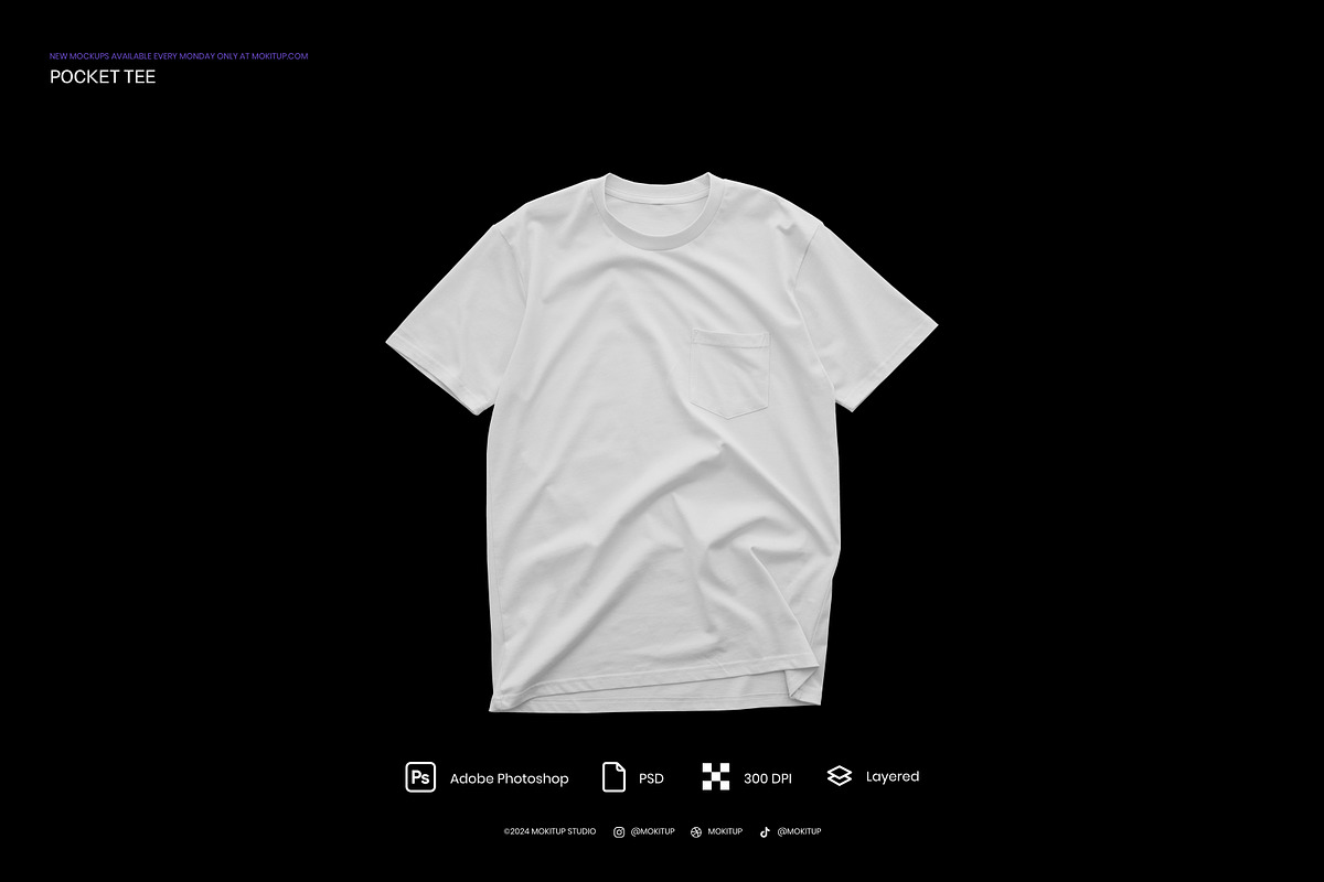 MOKITUP: Pocket Tee Mockup, a Shirt Mockup by MOKITUP (Photo 3 of 4)