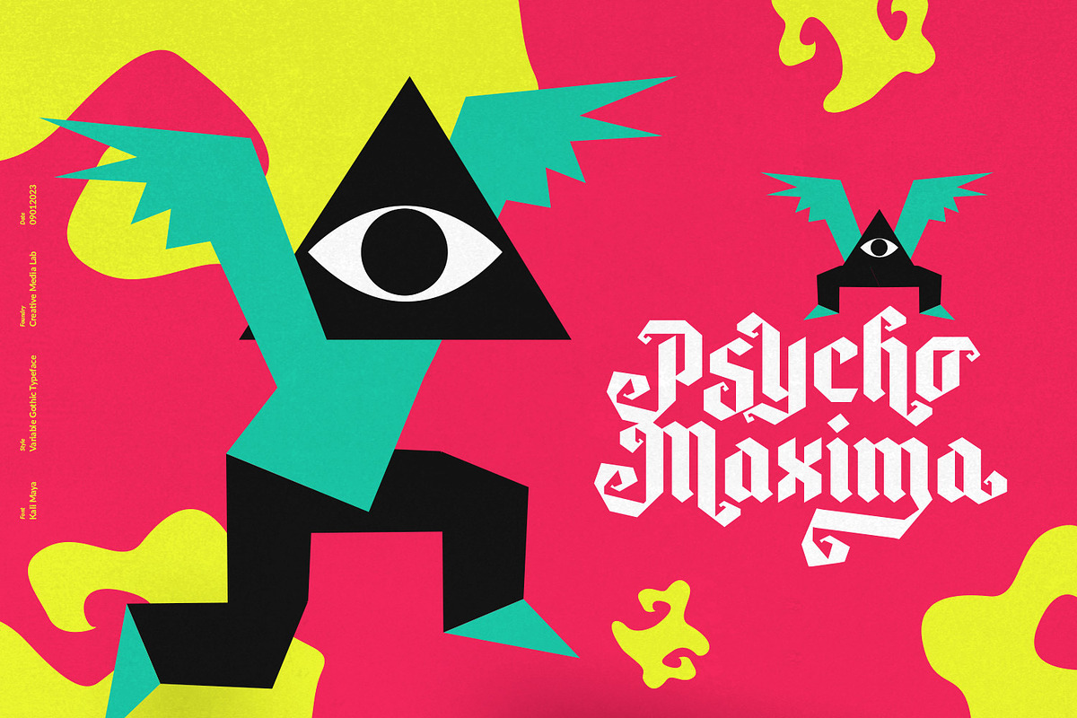 Kali Maya | Variable Gothic Typeface, a Blackletter Font by creativemedialab (Photo 3 of 12)