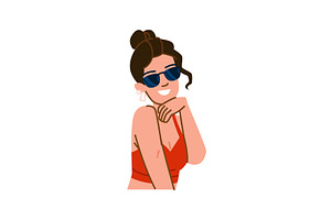 Smiling woman wearing sunglasses and, an Object Illustration by pikepicture