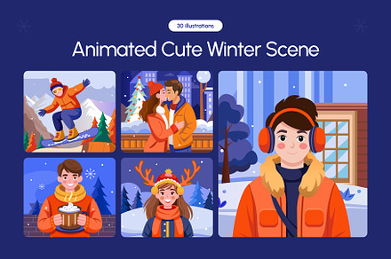 Animated Cute Winter Scene