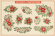 Vintage Christmas Clipart & Patterns, a Pattern Graphic by PATTERNS etc. (Thumbnail 8 of 15)