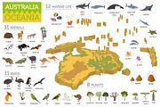 Australasia isometry flora&fauna map, an Animal Illustration by pet design shop (Thumbnail 2 of 5)