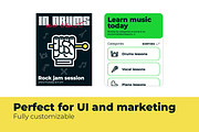 24 Rock music editable icons set, an Outline Icon by Tomasz Ostrowski Design (Thumbnail 4 of 4)
