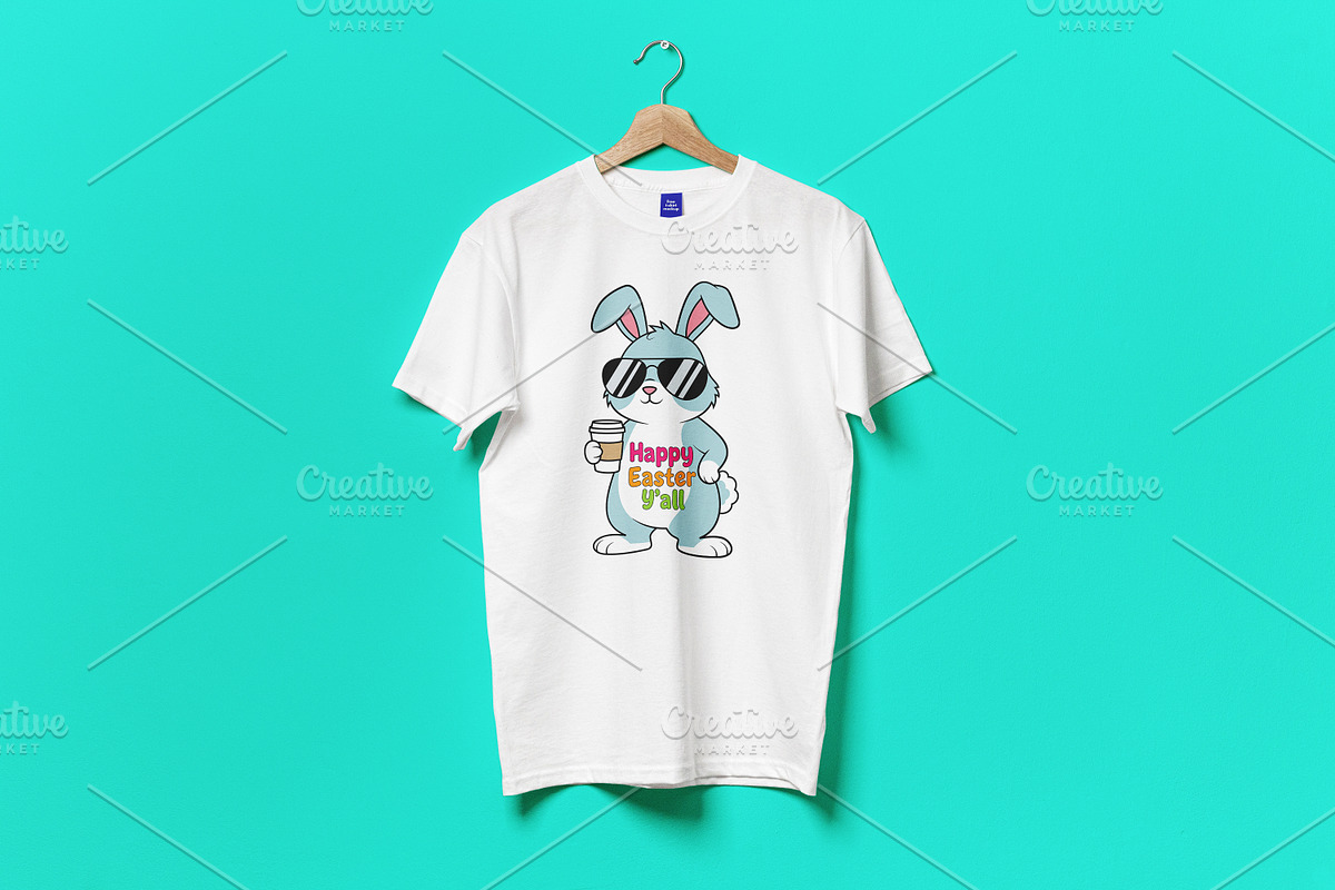Cool Bunny Happy Easter T-Shirt SVG, a Seasonal Illustration by Ghagra (Photo 3 of 4)