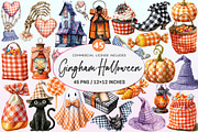 Gingham Halloween Clipart, a Graphic by CitraGraphics (Thumbnail 1 of 4)