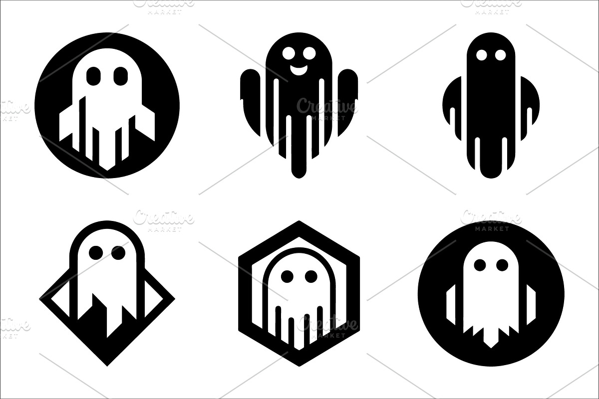 Minimalist Ghost Icons, a Branding & Logo Template by Vectorium Studio