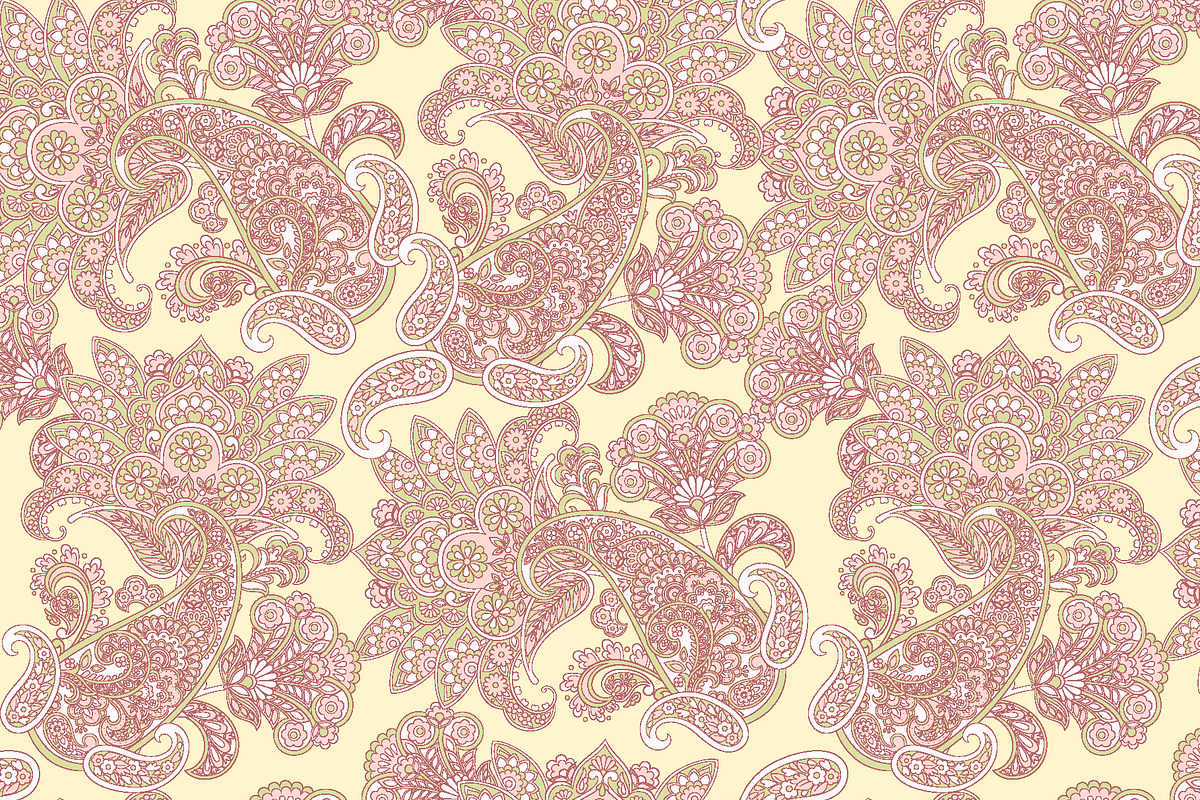 3 Floral paisley fabric patterns, a Wallpaper Graphic by antalogiya (Photo 3 of 4)