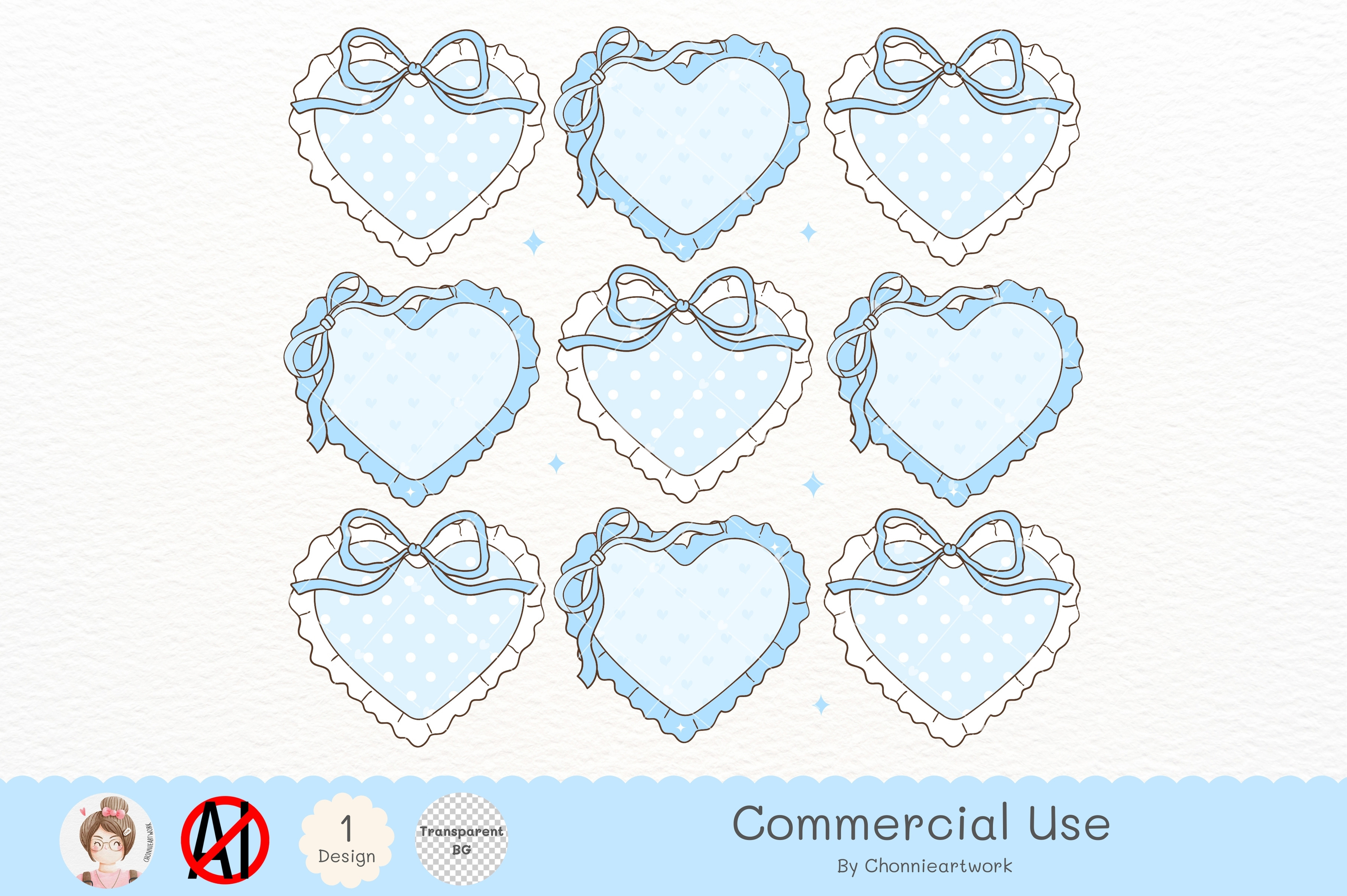 Blue Ribbon Heart Shape SVG PNG, a Seasonal Illustration by Chonnieartwork