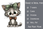 Whimsical Christmas Cat Clipart, an Illustration by Pixels.Craft (Thumbnail 1 of 6)