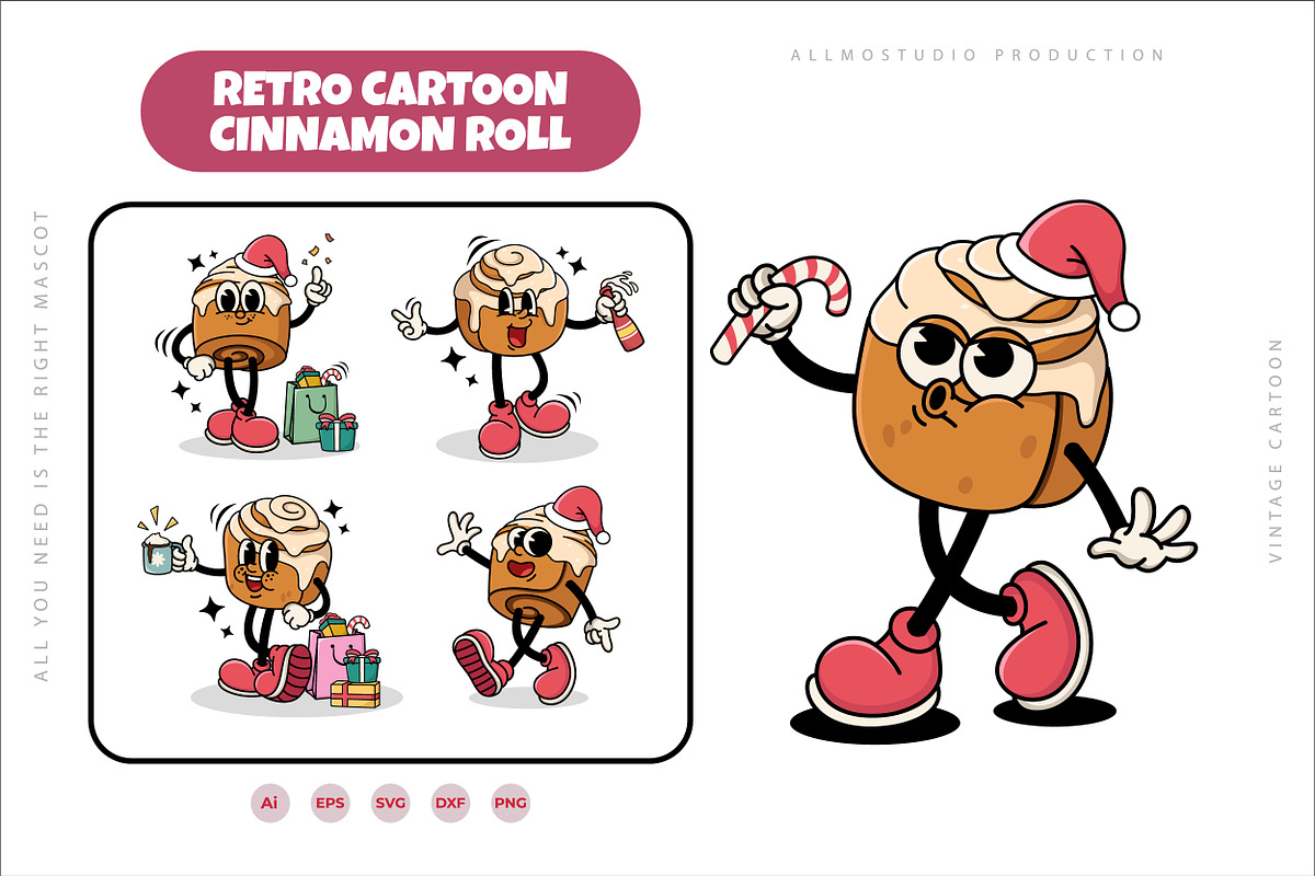 Cinnamon Rolls with Varied Poses, a Food Illustration by Allmostudio (Photo 2 of 5)
