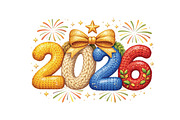 Faux Yarn New Year 2026 Png, an Illustration by DreamPrint404 (Thumbnail 1 of 6)