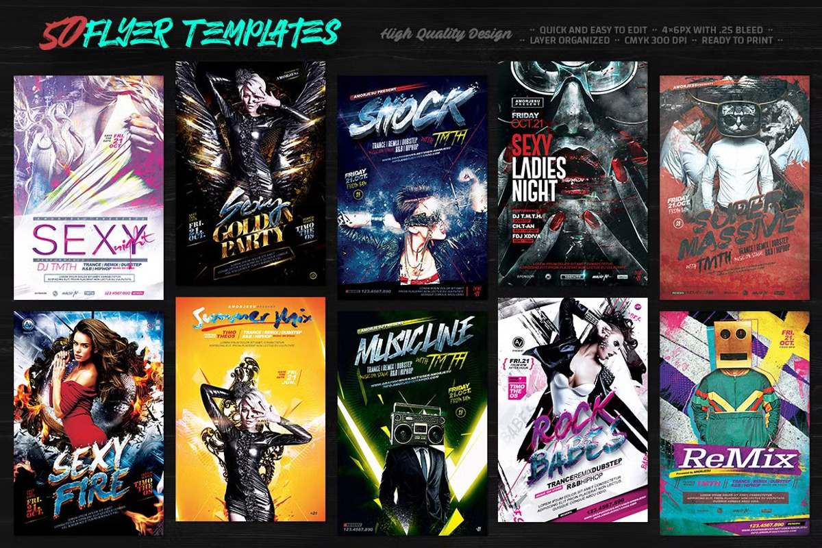 Flyer Templates & Model Stock Bundle, a Flyer Template by Amorjesu.com (Photo 7 of 10)