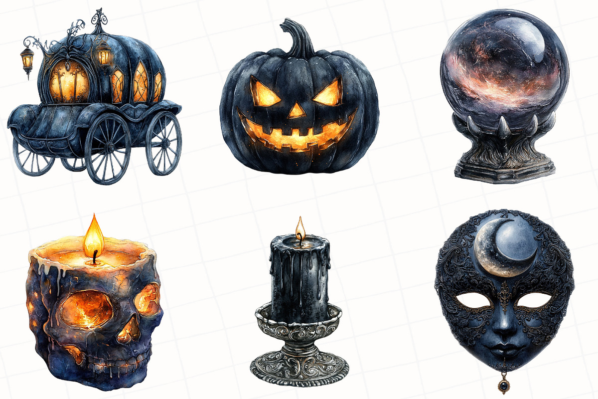 Black Halloween Sublimation Clipart, an Illustration by OK Design (Photo 5 of 5)