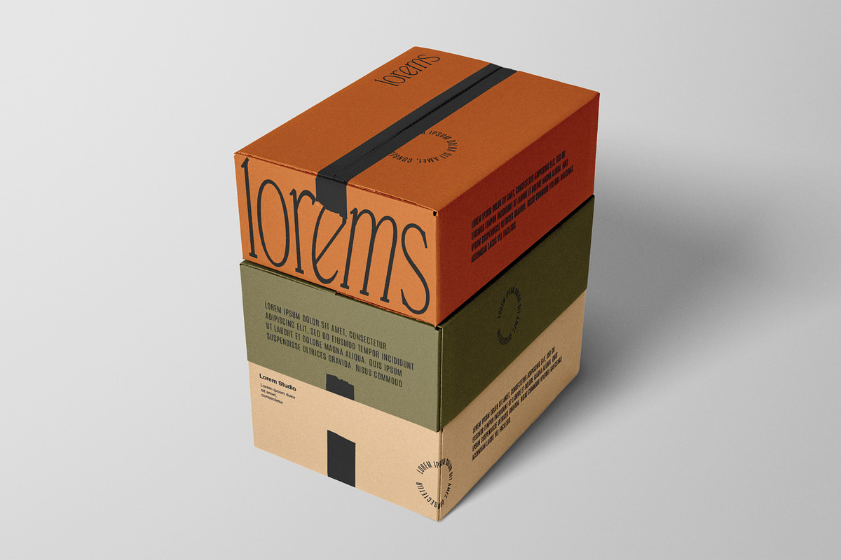 Realistic Carton Box Mockup Kit, a Packaging Mockup by Catkie - Digital Art (Photo 5 of 9)