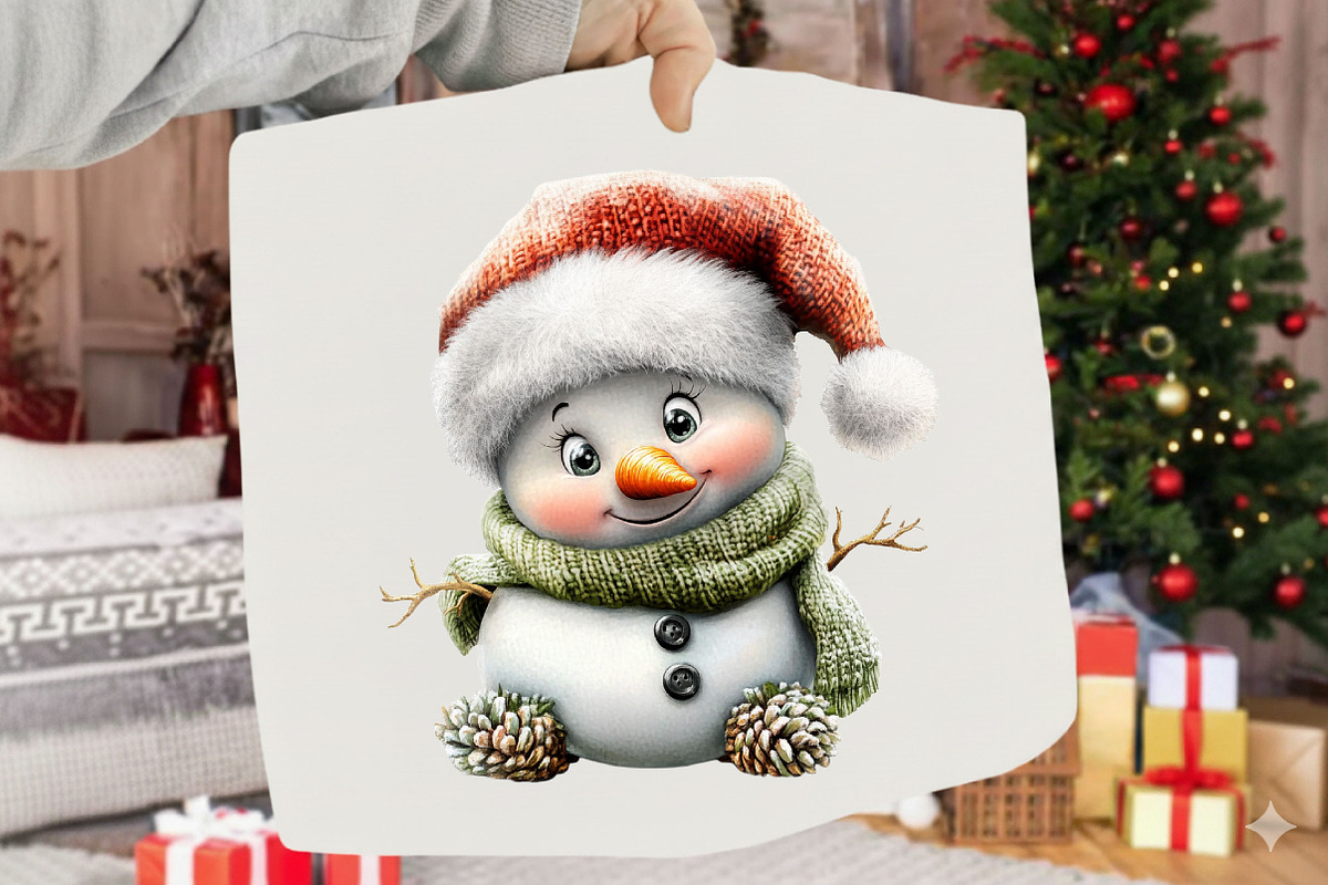 Whimsical Christmas Snowman Clipart, a Seasonal Illustration by SVGArt (Photo 5 of 5)