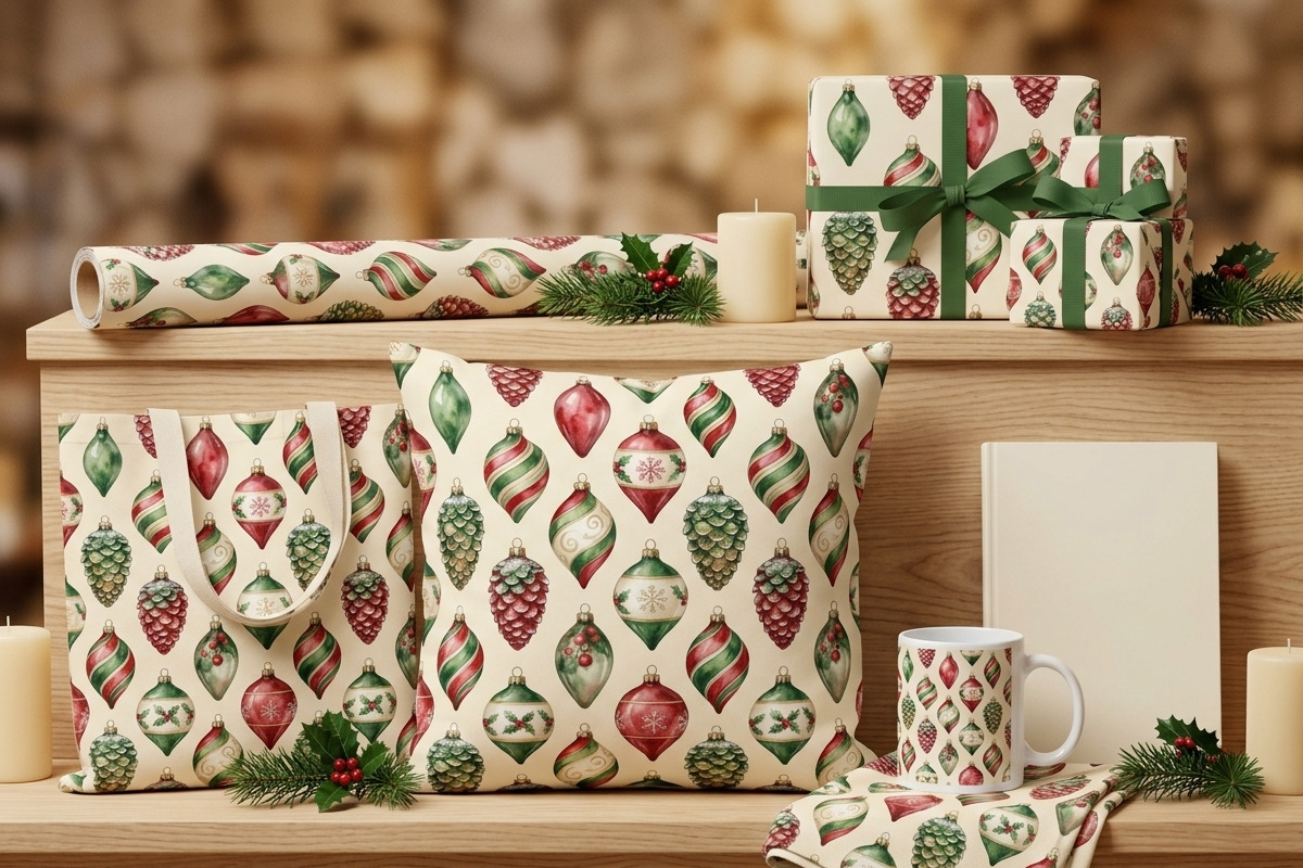 Christmas Watercolor Seamless Papers, a Pattern Graphic by XPERTDESIGNER (Photo 4 of 12)