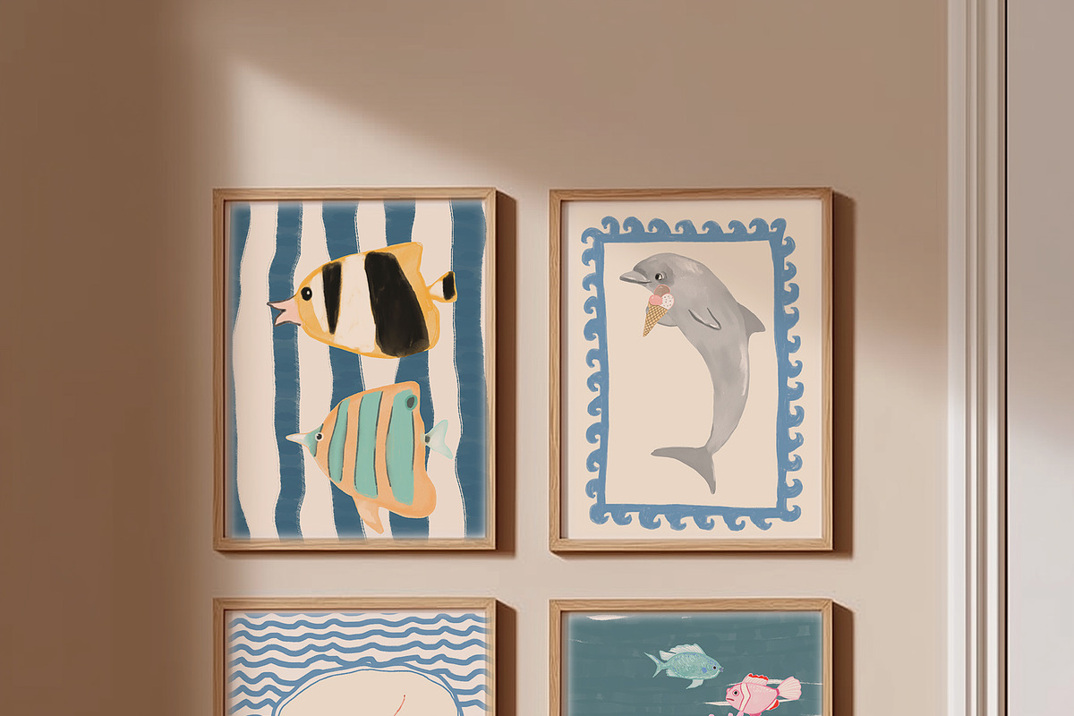 Sea Animals Kids Illustrations, a Decorative Illustration by whiteheartdesign (Photo 14 of 21)