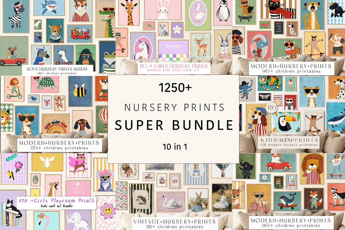 Nursry Wall Art Prints Bundle, a Decorative Illustration by Artemsky (Photo 1 of 10)