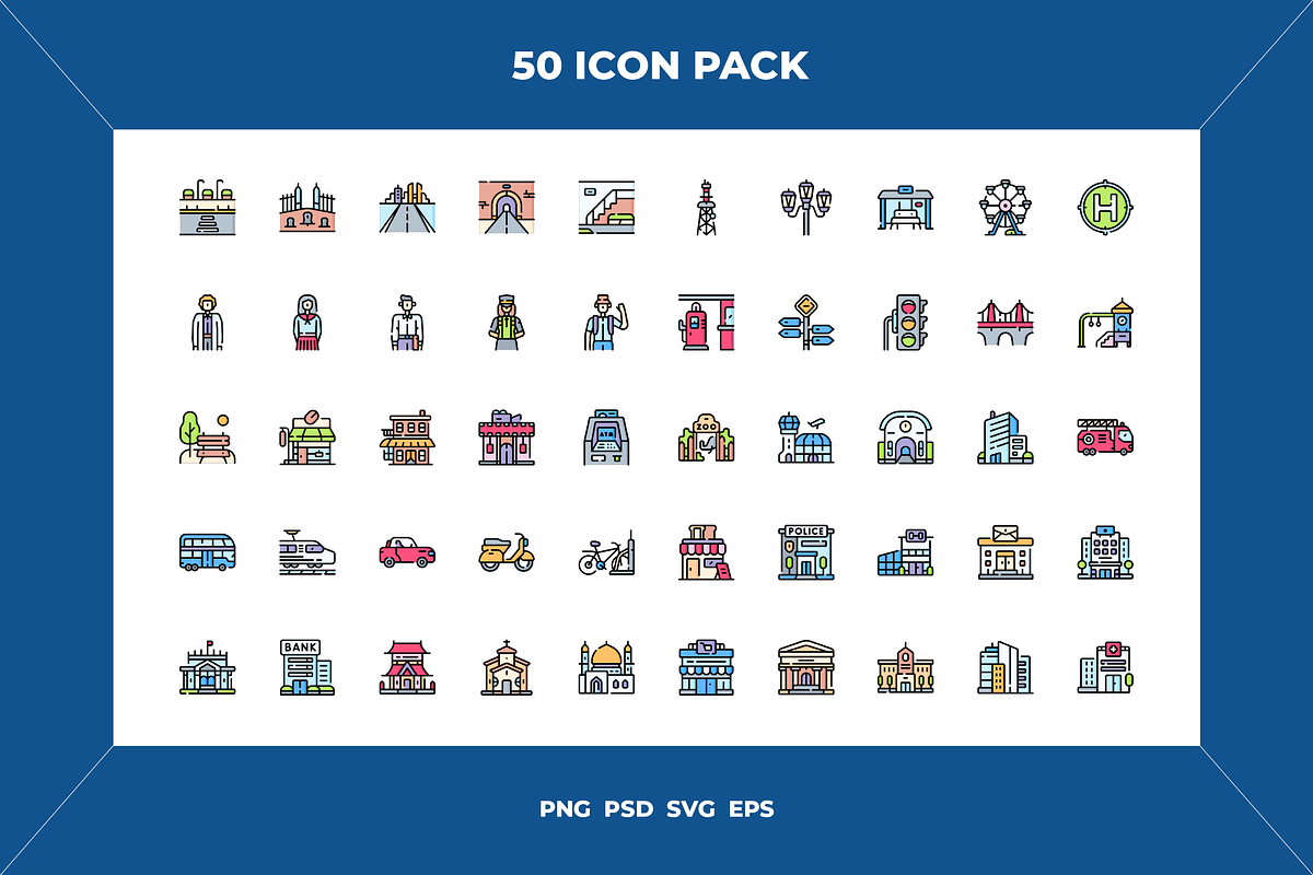 City icons, an Outline Icon by Wencory (Photo 1 of 2)