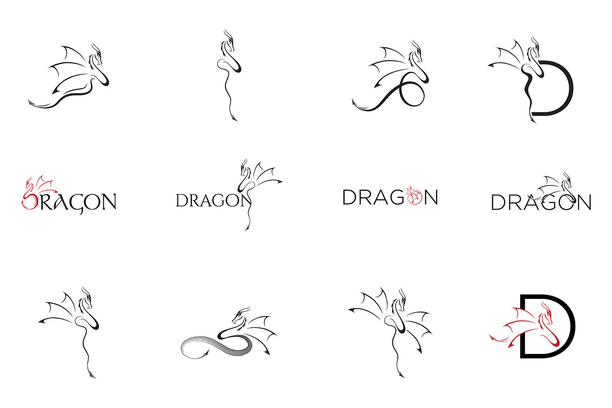 30 stylized black dragons, an Icon by Bloom21Art (Photo 2 of 7)