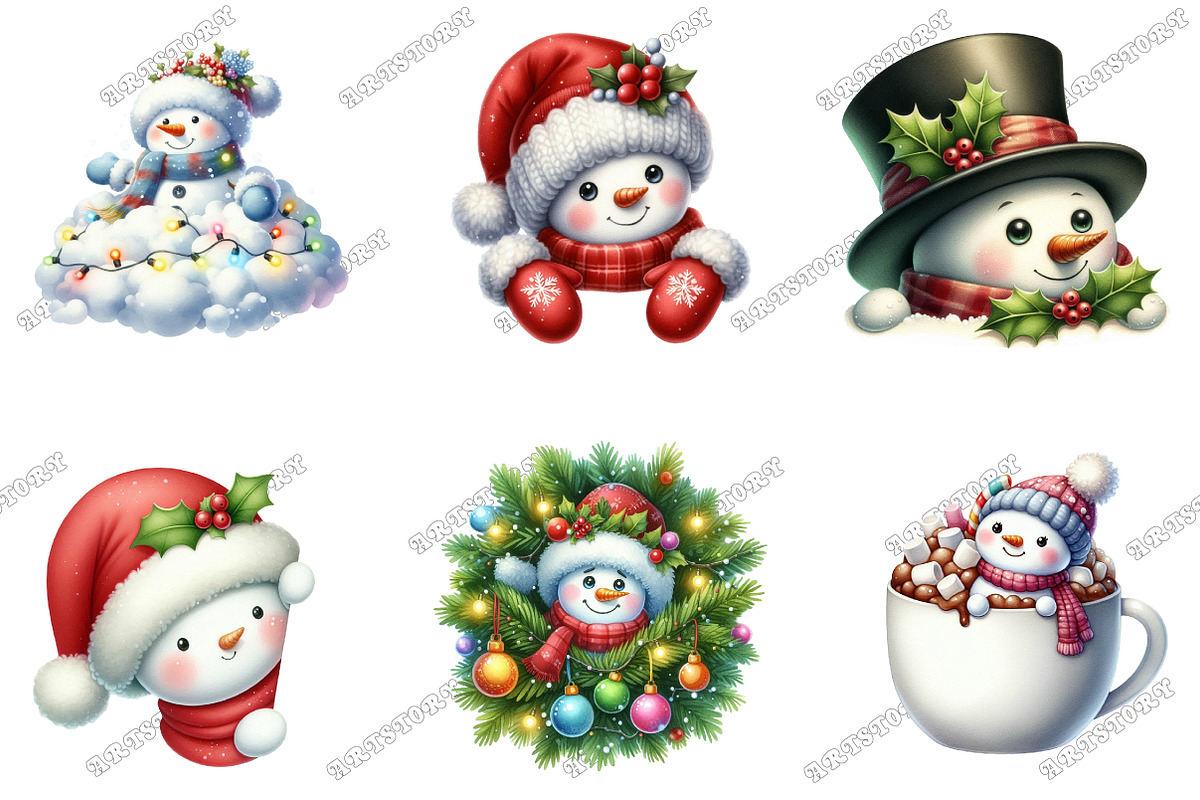 Peeking Christmas Snowman Png, an Illustration by designcity5 (Photo 3 of 5)