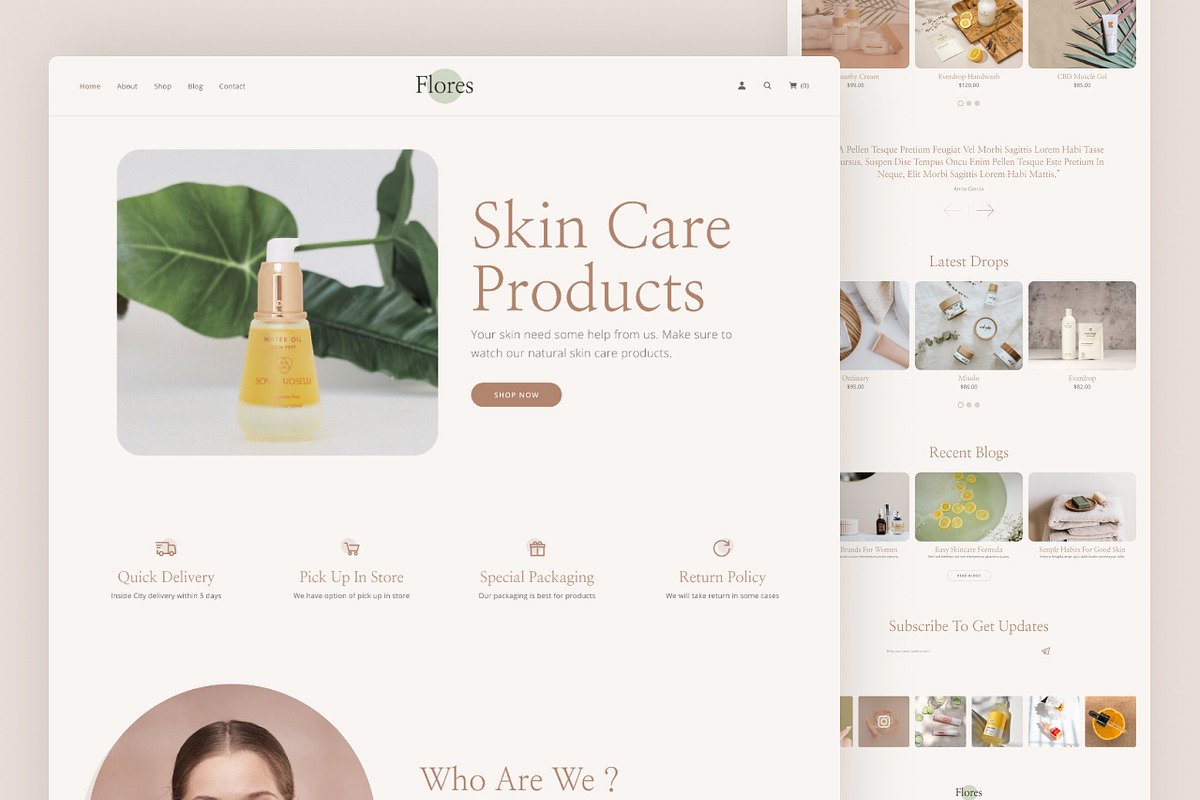 Flores - Skincare Ecommerce Template, a HTML Template by TemplatesJungle (Photo 2 of 3)