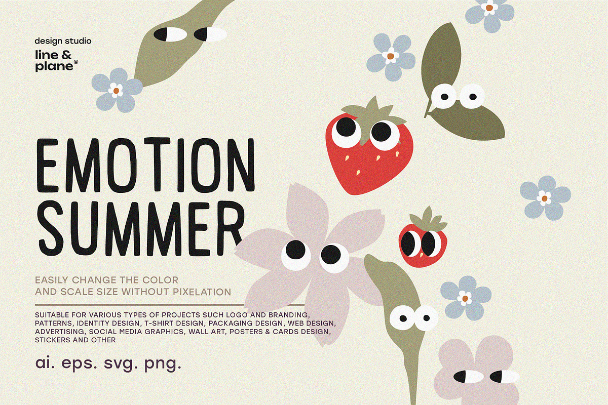 Emotion Summer Shapes Set in Vector, an Object Graphic by line & plane (Photo 1 of 11)