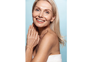 Happy middle aged woman with healthy