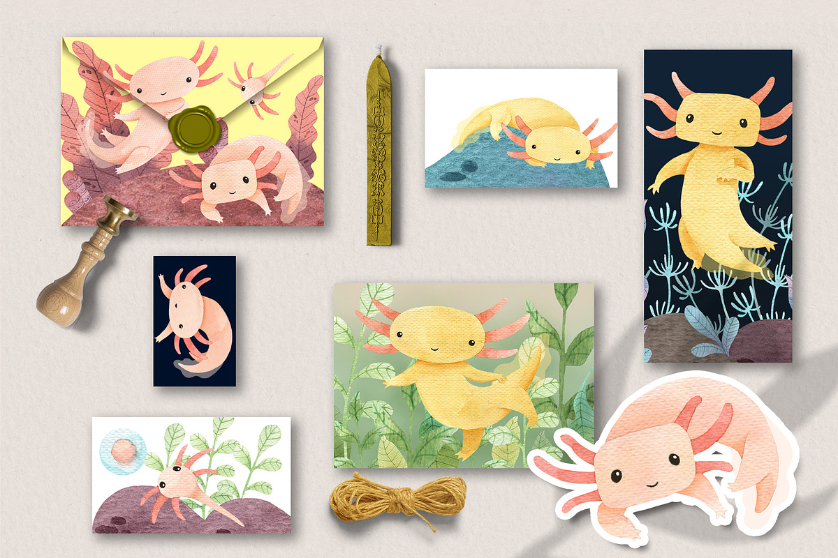 Cute Axolotl Clipart. Underwater, an Animal Illustration by LukaJreym (Photo 6 of 7)