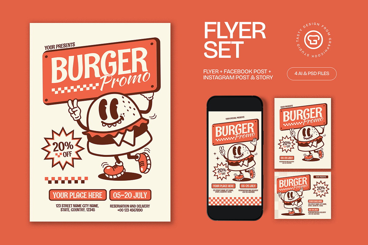 Burger Promo Flyer, a Flyer Template by graphicook (Photo 1 of 3)