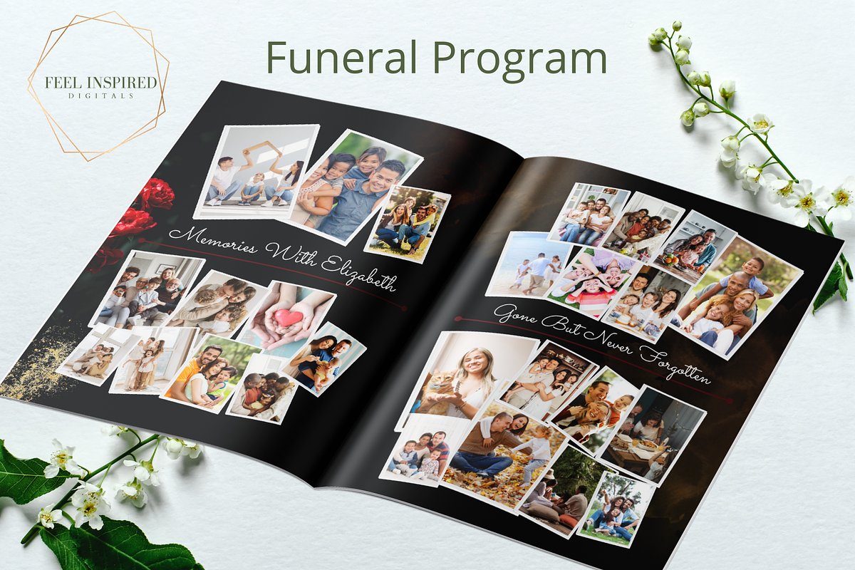 Funeral Program w/ Red Flowers, a Brochure Template by Feel Inspired Digitals (Photo 4 of 5)