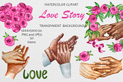 Watercolor peonies and hands clipart, a Person Illustration by Fresh art by Larysa (Thumbnail 1 of 7)