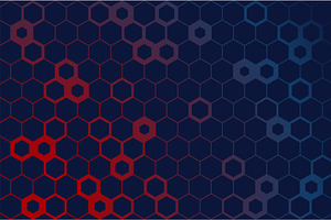 Hexagon red and blue pattern, a Technology Illustration by MSA-Graphics