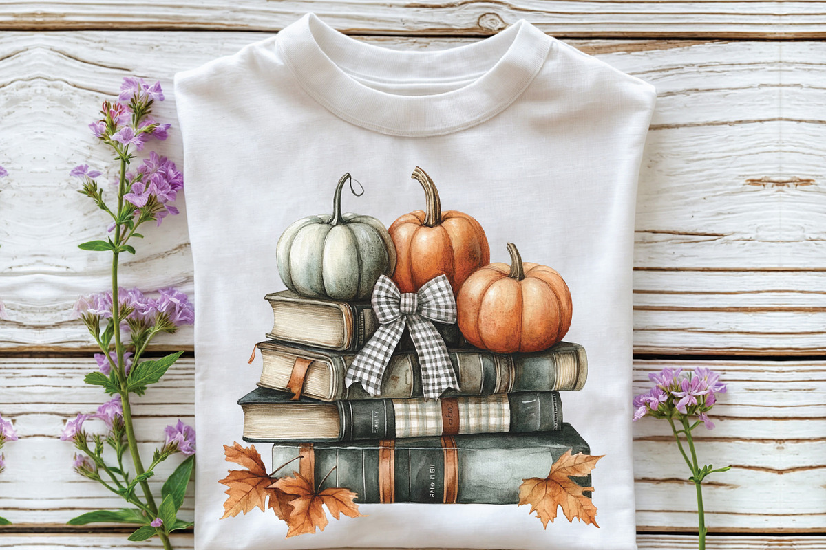 Autumn Bow Book Stack Clipart, an Illustration by CraftArtStudio (Photo 4 of 6)