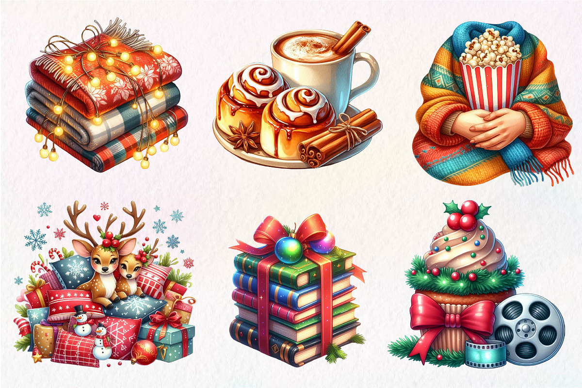 Christmas Movie Night Clipart, an Illustration by Dream Creation (Photo 6 of 7)
